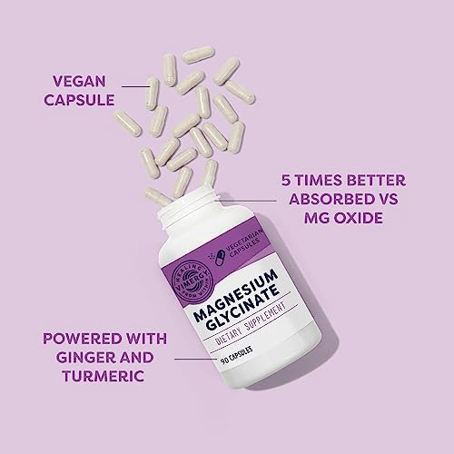 VIMERGY Magnesium Glycinate Supplement, Vegan, 180 Capsules, 90 Servings
