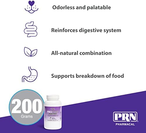 PRN Pharmacal ProZyme Enzyme Replacement Supplement - Natural Digestive Aid Veterinary Enzyme Formula - Plant Based for Pet Digestive Health - 200 g