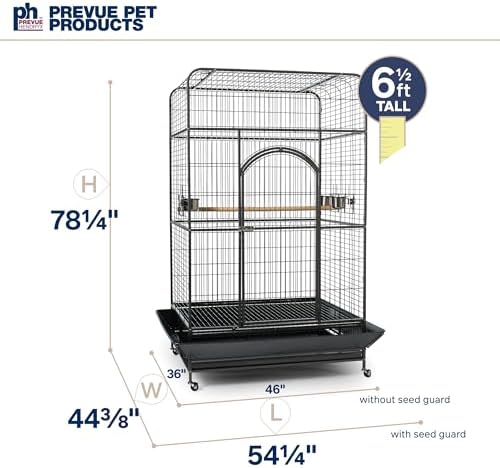 Prevue Pet Products Empire Bird Cage, X-Large, Black Hammertone,46" L x 36" W x 78 1/4" H