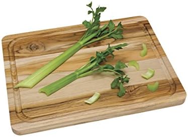 Lipper International 7215 Teak Wood Edge Grain Kitchen Cutting and Serving Board, Small, 12" x 9" x 5/8"