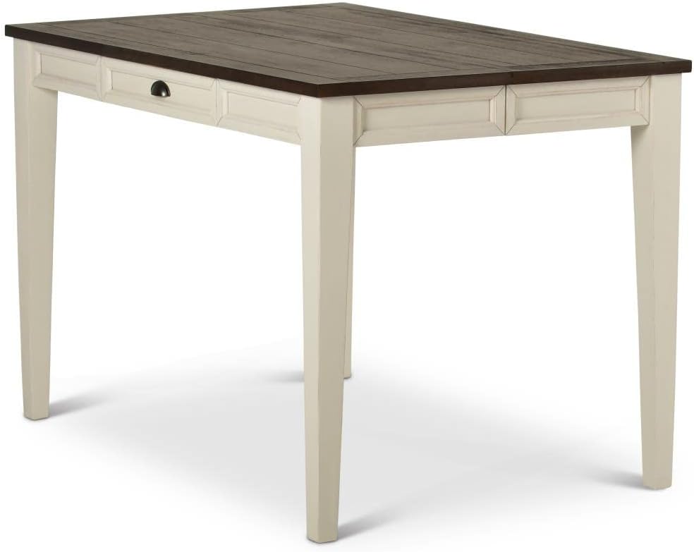 Steve Silver Furniture Cayla Counter 7pc Set, Farmhouse Styling, Includes One Counter Table and 6 Slat Back Chairs, Dining Room, 54" L x 54" W x 36" H