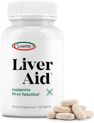 LIVERITE Liver Aid - Liver Support Supplement - 120 Tablets | Science-Based Liver Formula with Choline, Amino Acids, Phosphatidylcholine & Vitamin B12 for Liver Function & Energy Support