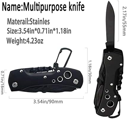 Swiss Small Pocket Knife, 15-in-1 Multitool for Camping, Hiking & EDC | Includes Bottle Opener, Saw