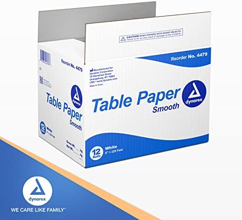 Dynarex Headrest Table Paper, Smooth and High-Quality Exam Table Paper, Used in Medical, Massage, and Chiropractic Tables to Protect Patients