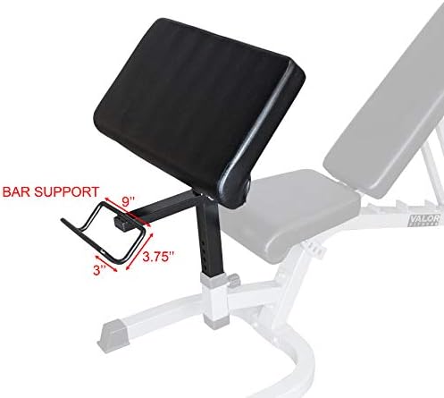 Valor Fitness EX-2 Preacher Curl Bench Attachment