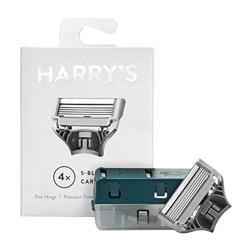 Harry's German 5-Klingen-Patronen für Rasierer, Nachfüllpackung, Präzisionstrimmer, Flex HI, 4er-Pack