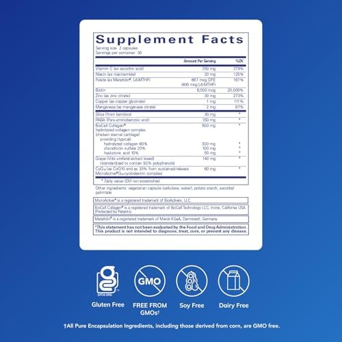 Pure Encapsulations Hair/Skin/Nails Ultra Advanced Beauty Supplement - Biotin & Collagen Supplement for Healthy Hair