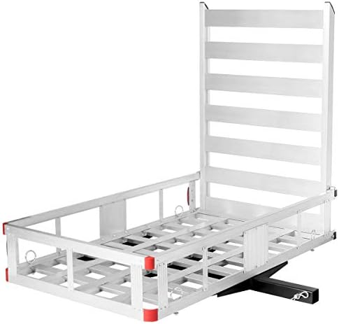 Goplus Hitch Cargo Carrier, 50"x29.5" Aluminum Wheelchair Scooter Mobility Carrier with Ramp, Trailer Hitch Mount Cargo Carrier for Truck SUV Van Car
