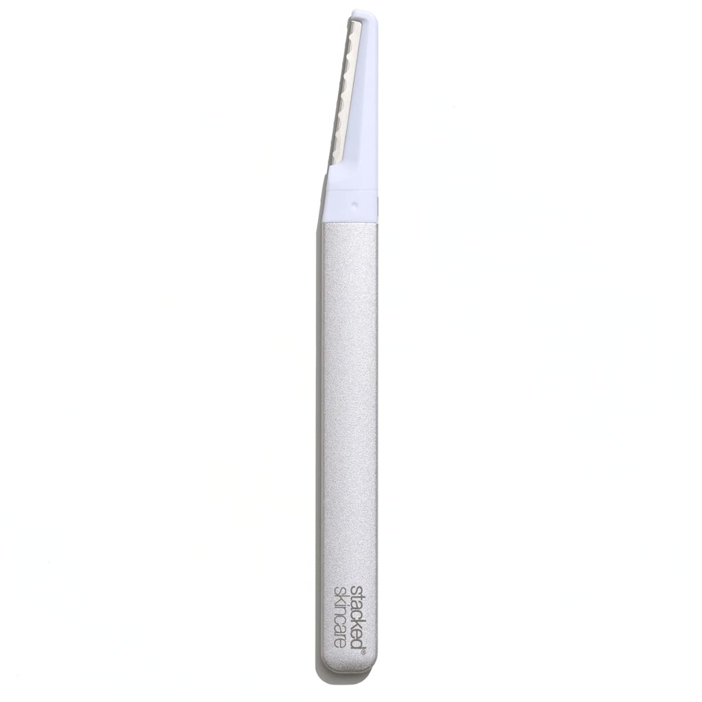 Professional-Grade Dermaplaning Tool – Precision Exfoliation, Removes Peach Fuzz & Dead Skin, Aluminum Handle, Refillable Blades