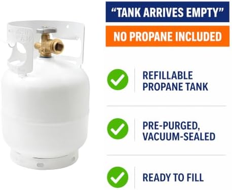 FLAME KING YSN5LB 5 Pound Propane Tank Cylinder, Great For Portable Grills, Fire Pits, Heaters And Overlanding, White | camping-hammocks