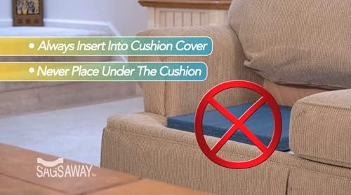 Large 2 Piece 1.5in Thick Cushion Insert Kit for Immediate Lasting Support of 1 Saggy Seat. Two13x17in Pieces of Military Grade Foam Adds Thickness, Delays Replacing Sofa