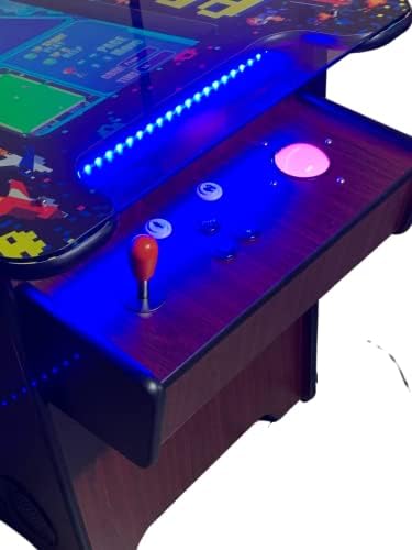 Full Size Commercial Grade Cocktail Arcade Machine 2 Player Upgraded Trackballs 412 Games 22" LCD Screen Tempered Glass 2 Stools Included 5 Year