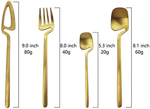 JASHII Hangable Silverware Set, Matte Rainbow Flatware Cutlery Set Service for 2