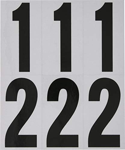 Hillman Reflective Adhesive Mailbox Number Pack, 3", Black and White 843445 | Square-cut vinyl, Self-adhesive reflective numbers for mailboxes, doors