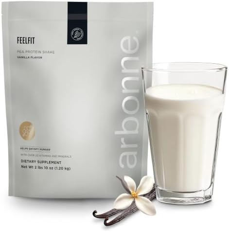 Arbonne Feelfit Pea Protein Shake - Daily Supplement Powder, Vegan Protein for Support of Overall Health, Energy and Well-Being, Vanilla
