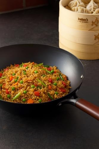 Helen's Asian Kitchen Xylan Non-Stick Wok, 12-Inch Flat Bottom Wok