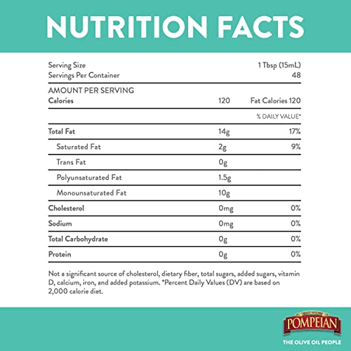 Pompeian Bold Spanish Extra Virgin Olive Oil - 16 fl oz - First Cold Pressed Olive Oil for Cooking - Bold Taste for Dipping and Drizzling