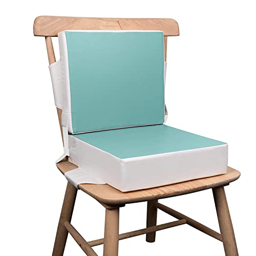 Booster Seat for Kitchen Chair - Toddler Booster Seat for Dining Table - PU Washable Double-Safety Straps with Buckle
