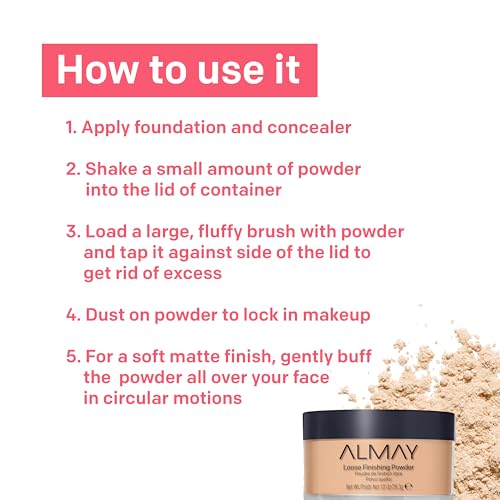 Almay Loose Setting Powder, 300 Medium, 1 oz | Loose setting powder that mattifies oily areas and gives skin a healthy, radiant glow.