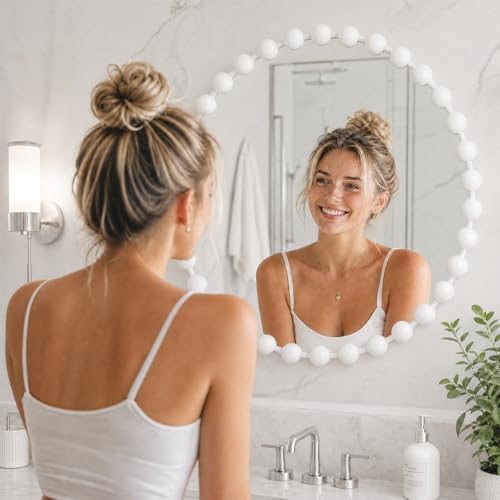 Madison Park Round Mirror, Metal Frame Circle Mirror 27 inch, Wall Art Decor Mounted Hanging for Entryway, Bathroom, hallway, Living Room, Vanity