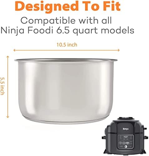Goldlion Stainless Steel Inner Pot Replacement for Ninja Foodi 6.5 Quart