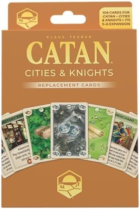 CATAN Cities & Knights Replacement Game Cards - Complete Set of 95 Game Cards for The Cities & Knights Board Game Expansion (Sold Separately), Board Game Accessories Made Studio