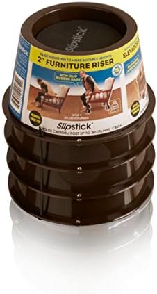 Slipstick CB654 2 Inch Lift Furniture Risers / Bed Risers, Adds 2" Height to Heavy Furniture or Beds (Set of 4) Supports 2, 000 lbs
