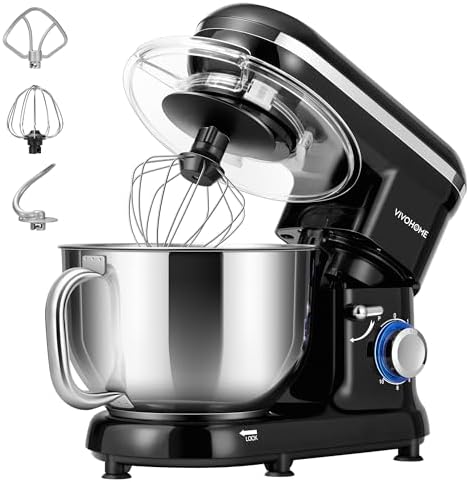 VIVOHOME Stand Mixer, 6-Quart Tilt-Head Kitchen Mixer with Bowl, Gray