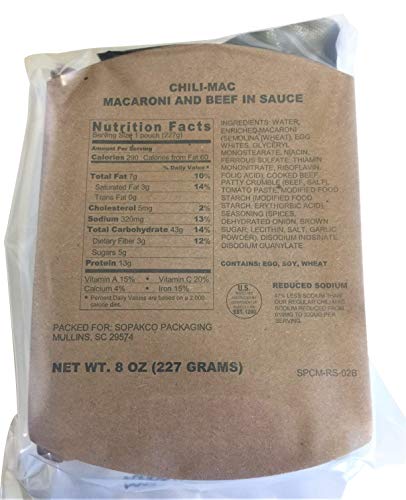 6/2021 Pack Date - 6/2026 expiration MREs with 16 MREs-Reduced Sodium Food Rations-Meals Ready To Eat-2021 Manufacture Date