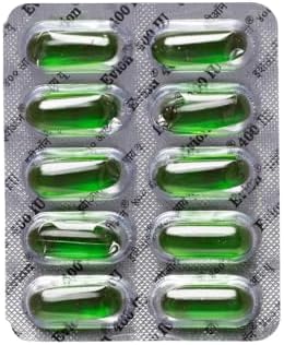 50 Evion Capsules Vitamin E For Glowing Face,Strong Hair,Acne,Nails, Glowing Skin 400mg