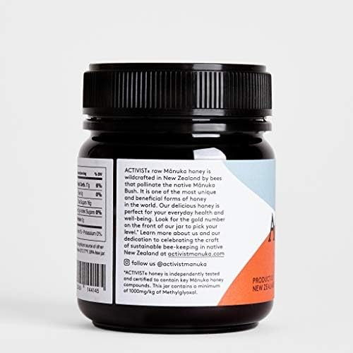 ACTIVIST - 1000+ MGO Raw Manuka Honey (8.8 oz| 250 g) | Hand-Produced in Small Batches | Mono-Floral Manuka Product of New Zealand | Certified
