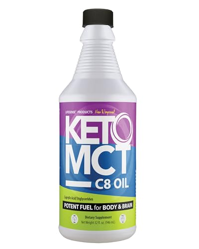 LifeSense C8 MCT Oil, Keto-Friendly, Sourced from Coconut Oil, Clinically Proven to Increase Ketone Production, Optimal Fuel for the Brain and Body