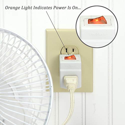 3 Prong Grounded Single Port Power Adapter with Indicator On/Off Switch (1 Pack)