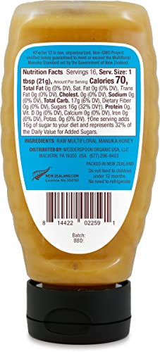 Wedderspoon Raw Manuka Honey 150+ MGO, 8.8 Oz