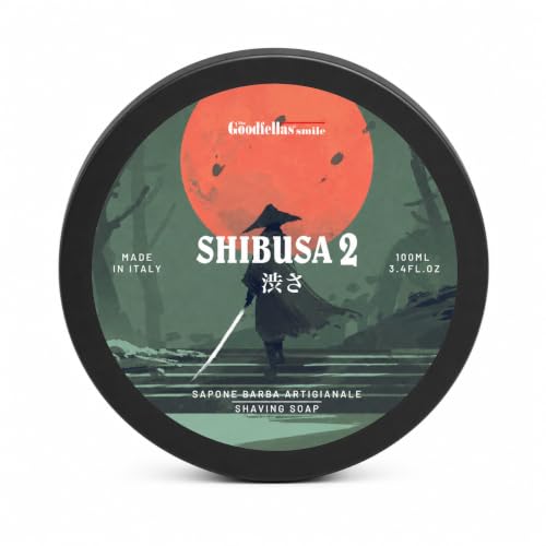 Goodfellas' Smile Shibusa 2 Tallow Shaving Soap, Made in Italy | Builds Dense, Cushioning Lather For Smooth Razor Glide, Scented With Almond, Peach