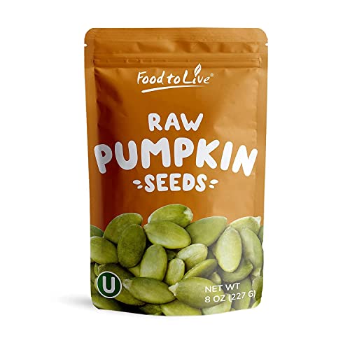 Food to Live - Raw Pepitas, 8 Ounces, Pumpkin Seed Kernels, Unsalted, No Shell, Vegan, Kosher, Keto, Bulk. Wholesome Snack. High in Protein, Essential Fatty Acids.