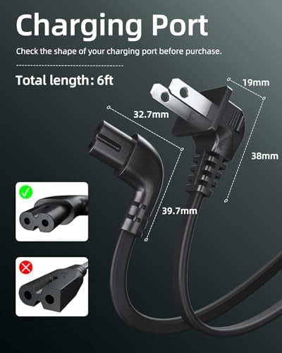 Superer Charger Power Cord Fit for JBL Partybox 110 310 320 120 710 720 100 300 520 1000, ONN Party Speaker