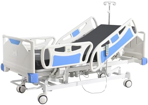 Premium 3 Function Full Electric Hospital Bed,Adjustable Medical Bed | 550LBS,4.7" Waterproof Mattress,Adjustable Height,One-Click CPR,Iv Pole,Germany Moter for Home Use Hospital Nursing Clinic