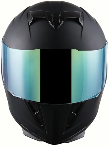 1Storm Motorcycle Full Face Helmet Skull King Matt Black + One Extra Clear Shield: HJK311