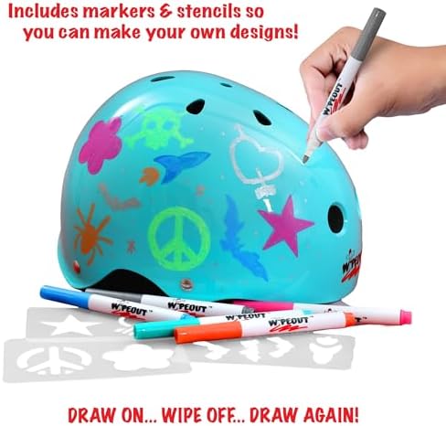 Dry Erase Kids Helmet – Ideal for Bike, Skate, Scooter, in-Line Skating and Rollerblading