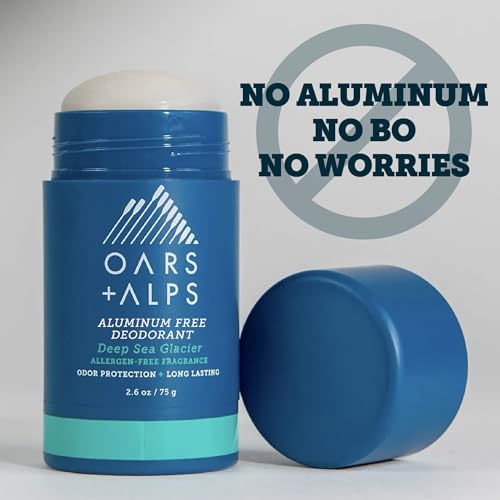 Oars + Alps Aluminum Free Men's Deodorant, Clear + No Residue, 2pk, 2.6oz