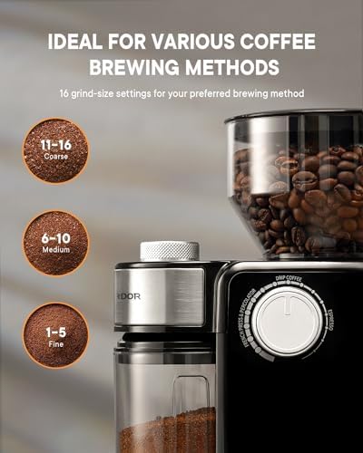 SHARDOR Electric Burr Coffee Grinder 2.0, Automatic Coffee Bean Grinder for Home Use