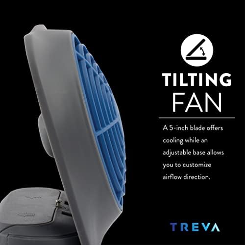 O2COOL Treva 5 in Portable Battery Powered Desk Fan 2-Speed Dark Blue | Yes