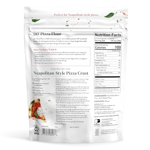 King Arthur 00 Pizza Flour, Non-GMO Project Verified, 100% American Grown Wheat, 3 lb Bag
