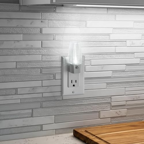 Maxxima LED Plug-in Night Light, Dusk to Dawn Sensor 5000K 5 Lumens, 6 Pack | Auto On/Off, Daylight, Bedroom Bathroom Hallway Senior Living Use
