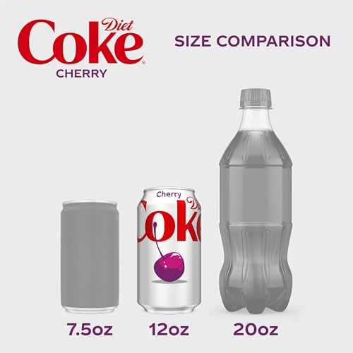 Diet Coke Cherry Soda Soft Drink Fridge Pack Cans, 12 fl oz, 12 Pack | No sugar, no calories, 34 mg caffeine per can