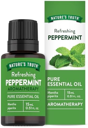 Nature's Truth Peppermint Essential Oil | 15 mL | Invigorating Peppermint Scent | for Diffusers and Aromatherapy | Plant Based, Non-GMO & Gluten Free