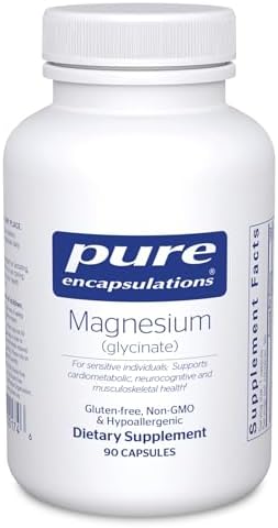 Pure Encapsulations Magnesium (Glycinate) - Supplement to Support Stress Relief, Sleep, Heart Health, Nerves, Muscles, and Metabolism* - with Magnesium Glycinate - 360 Capsules | Supplement to Support Stress Relief, Sleep, Heart Health, Nerves, Muscles,…