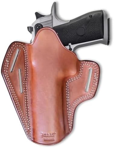 Premium The Ultimate Leather OWB Pancake Holster Fits, Desert Eagle All Calibers with 6” Barrel, Right Hand Draw, Brown Color