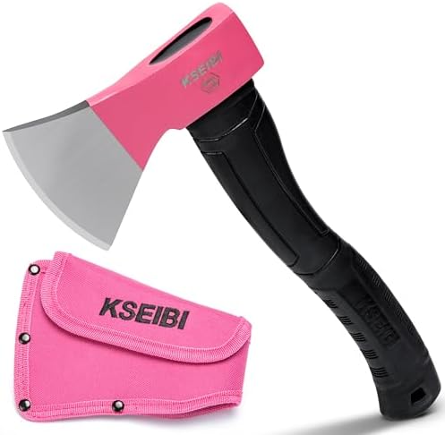 KSEIBI Wood Axe, Small Outdoor Camp Hatchet for Splitting and Kindling Wood